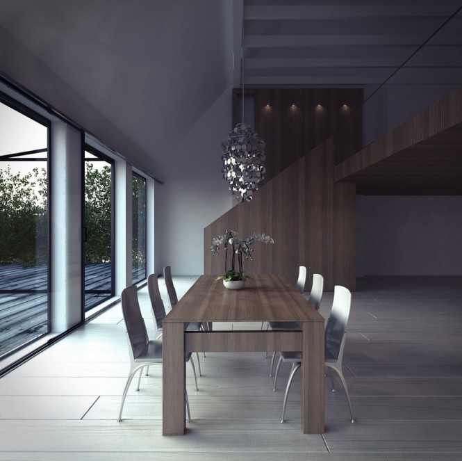 Contemporary dining room 665x663 Cùng nhìn qua những phòng khiến bạn... thèm thuồng