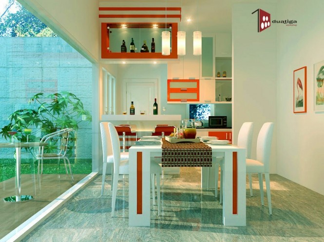 Red white dining room 665x498 Cùng nhìn qua những phòng khiến bạn... thèm thuồng